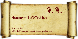 Hammer Mónika névjegykártya